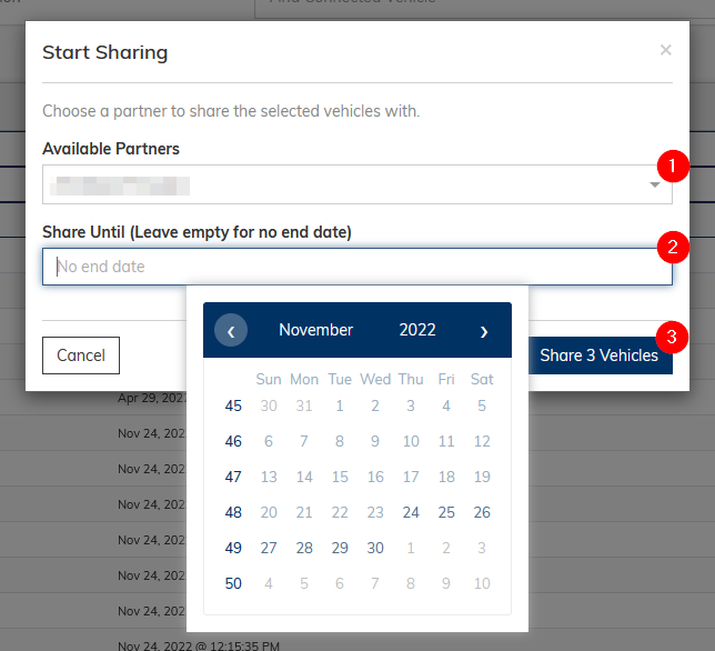 Fleet Viewer sharing options