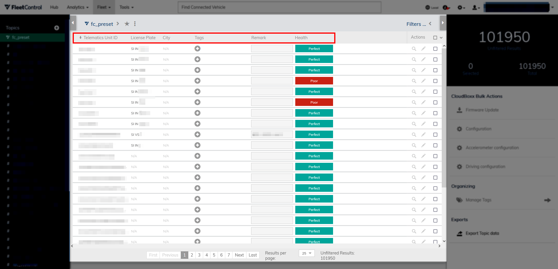 Fleet Viewer List Columns