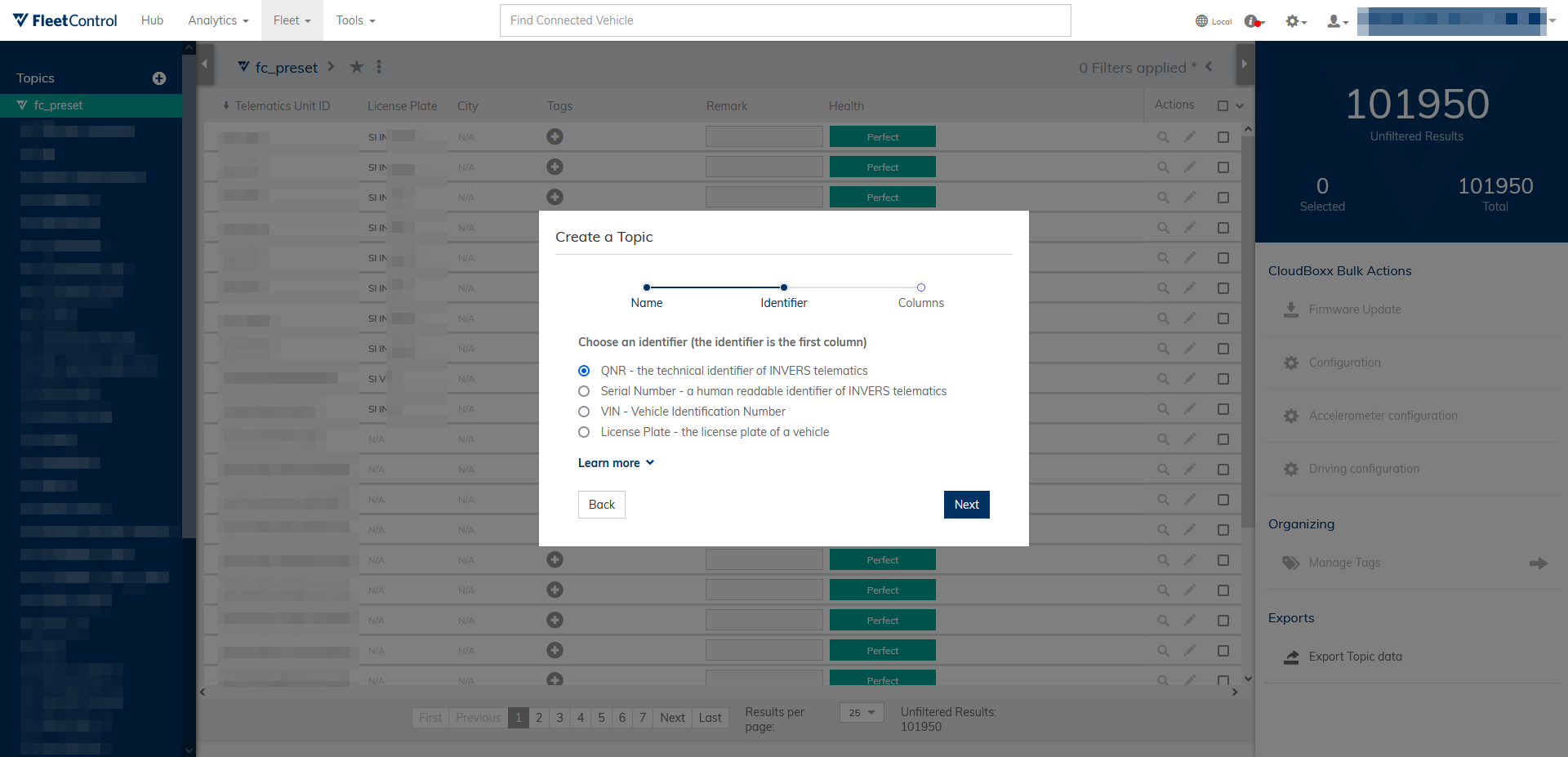 Fleet Viewer Topics Identifier