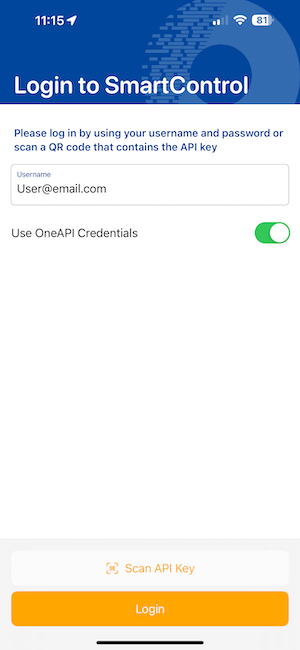 Login OneAPI